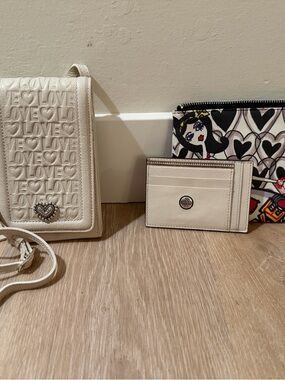Brighton White Embossed 'LOVE' Crossbody Bag with Heart Accent